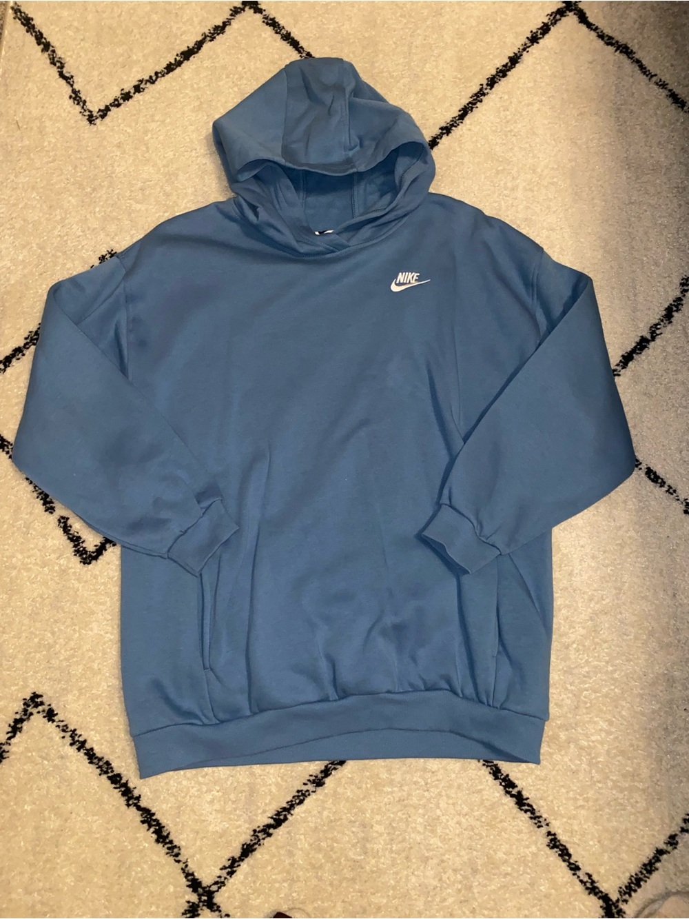 Nike kids  Slate Blue Pullover Hoodie with White Logo